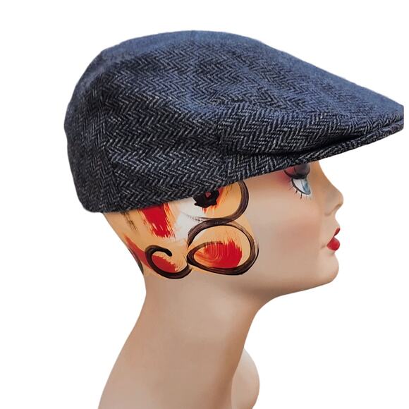 Vintage Alexanders of Scotland Pure Lambswool Newsboys Cap Tweed Herringbone - Picture 5 of 8